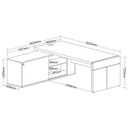 Ver imagem 6 de Kit 3 Peças 1 Mesa em L Diretoria Tampo Tamburato com 2 Armário Alto