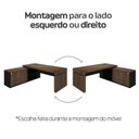 Ver imagem 5 de Conjunto 3 Peças 1 Mesa em L Diretoria Tampo Tamburato com 2 Armário Alto Charuto Preto Marrom Artany