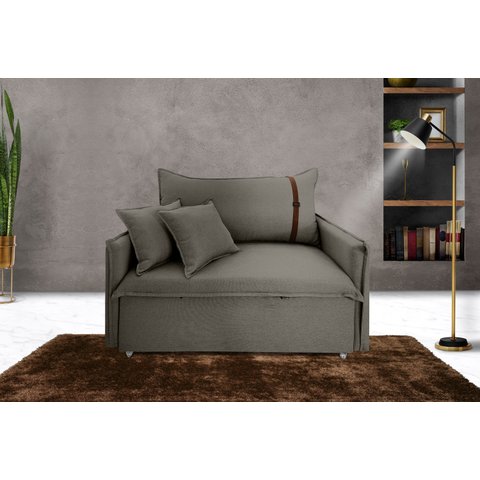 Poltrona Sofá-cama Valence Premium 140cm Softgel D33 - Linho Cinza