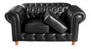 Ver imagem 2 de Conjunto Sofá E Poltrona Luís Xv Chesterfield Capitonê Retrô - Couríssimo Preto