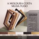 Ver imagem 5 de Kit 3 Quadros Folhagem Verde Dourado Aquarela com Moldura Preta