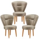 Ver imagem 1 de Kit 3 Poltronas para Recepção Camarim Sala de Jantar Ergonômica Tecido Veludo Pés de Madeira