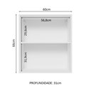Ver imagem 4 de Armário Aéreo Madesa Lux 60 cm 1 Porta Branco/Preto