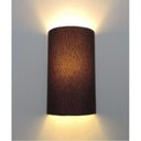 Ver imagem 3 de Arandela Meia Cana Vivare Md-2031 Cúpula em Tecido 30-18x16cm - Bivolt Café 127-220v