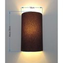 Ver imagem 2 de Arandela Meia Cana Vivare Md-2031 Cúpula em Tecido 30-18x16cm - Bivolt Café 127-220v