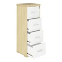 Ver imagem 5 de Kit 2 Gaveteiros para Pasta Suspensa 4 Gavetas com Chave Tampo em Tamburato Marrom/Carvalho/Branco Artany