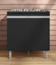 Ver imagem 1 de Balcão para Cooktop Andréia 2 Portas Preto Fosco Ajl