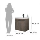 Ver imagem 6 de Gabinete Suspenso para Banheiro com Cuba 40cm em MDF Cremona Marrom/Munique