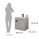 Ver imagem 6 de Gabinete Suspenso para Banheiro com Cuba 40cm em MDF Cremona Cinza/Lineo