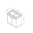 Ver imagem 5 de Gabinete Suspenso para Banheiro com Cuba 50cm Bergamo Branco/Preto