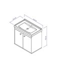 Ver imagem 5 de Gabinete Suspenso para Banheiro com Cuba 50cm Bergamo 