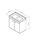 Ver imagem 5 de Gabinete Suspenso para Banheiro com Cuba 50cm Bergamo 