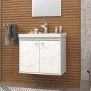 Ver imagem 2 de Gabinete Suspenso para Banheiro com Cuba 50cm Bergamo 