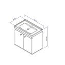 Ver imagem 5 de Gabinete Suspenso para Banheiro com Cuba 50cm Bergamo Branco