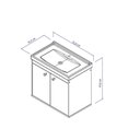 Ver imagem 5 de Gabinete Suspenso para Banheiro com Cuba 50cm Bergamo Branco/Berlin