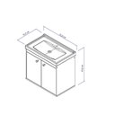 Ver imagem 5 de Gabinete Suspenso para Banheiro com Cuba 50cm Bergamo 