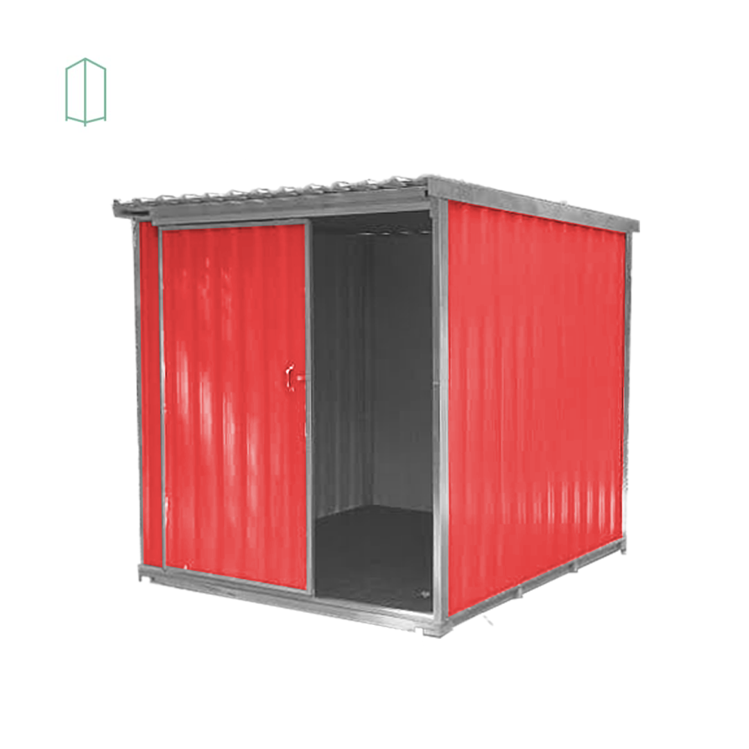 Depósito de Aço Mod 02 Vermelho Porta de Correr 1,95 X 1,90 X 2,10m