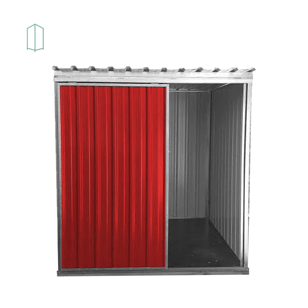 Depósito de Aço Mod 02 Vermelho Porta de Correr 1,95 X 1,90 X 2,10m - 2