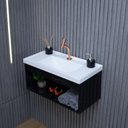 Ver mais imagens de Gabinete Suspenso para Banheiro com Cuba 60cm em MDF Zoff Branco/Preto