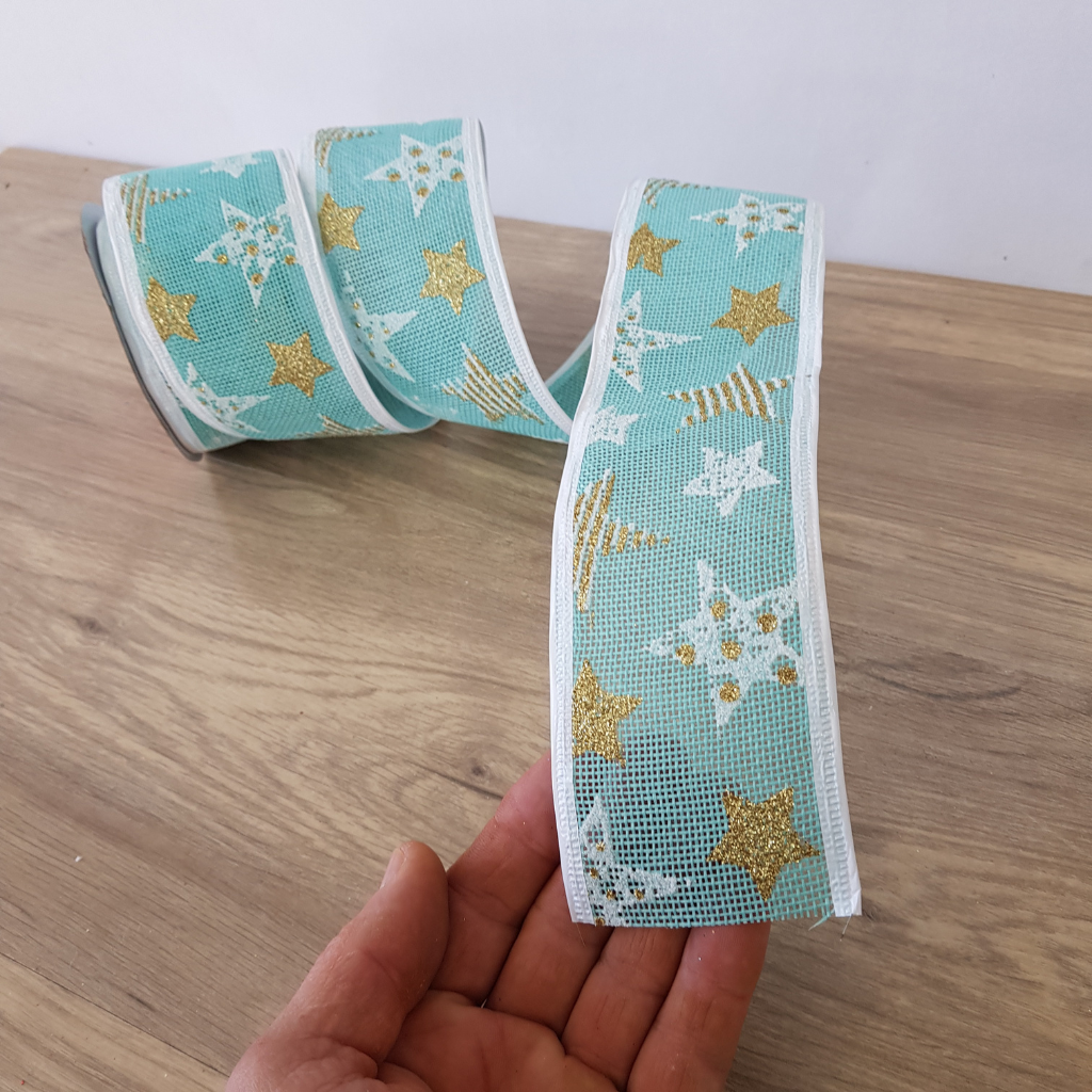 FITA ARAMADA AZUL COM ESTRELAS Comp 9.14m - 3