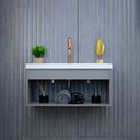 Ver imagem 2 de Gabinete Suspenso para Banheiro com Cuba 60cm em MDF Zoff Branco/Gianduia
