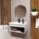 Ver imagem 2 de Gabinete Suspenso para Banheiro com Cuba 60cm em Mdf Livorno