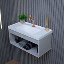 Ver mais imagens de Gabinete Suspenso para Banheiro com Cuba 60cm em Mdf Livorno