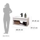 Ver imagem 6 de Gabinete Suspenso para Banheiro com Cuba 60cm em MDF Livorno Cinza/Lineo