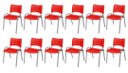 Ver imagem 2 de Cadeira Iso Base Cinza, Igreja, Escola, Escritório - Vermelho Kit 12 Peças