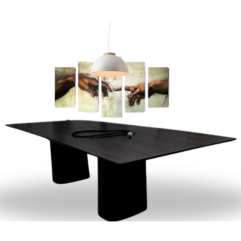 Mesa de Jantar Retangular Duo 235x122cm em Ébano Modelar