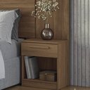 Ver imagem 6 de Cabeceira Cama Casal e Queen 256cm 2 Mesas Laterais Lunara Jatobá S01 - Mpozenato