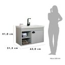 Ver imagem 4 de Gabinete Suspenso para Banheiro com Cuba 60cm em MDF Monza Cinza/Lineo