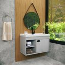 Ver imagem 2 de Gabinete Suspenso para Banheiro com Cuba 60cm em MDF Monza 