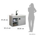 Ver imagem 6 de Gabinete Suspenso para Banheiro com Cuba 60cm em MDF Monza Cinza/Lineo