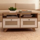 Ver imagem 1 de Mesa de Centro Decor 2 Gavetas Cinamomo/off White - Artely Móveis