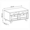 Ver imagem 4 de Mesa de Centro Decor 2 Gavetas Cinamomo/off White - Artely Móveis