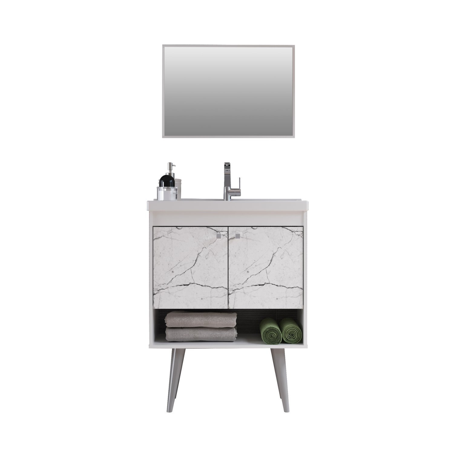 Gabinete para Banheiro com Cuba 60cm em MDF Torino Riverzza - 4