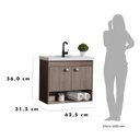 Ver imagem 6 de Gabinete Suspenso para Banheiro com Cuba 60cm em MDF Crotone Marrom/Munique