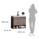 Ver imagem 5 de Gabinete Suspenso para Banheiro com Cuba 60cm em MDF Crotone Marrom/Munique
