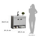 Ver imagem 6 de Gabinete Suspenso Para Banheiro Com Cuba 60Cm Em Mdf Crotone