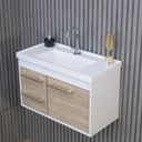 Ver imagem 7 de Gabinete Suspenso para Banheiro com Cuba 60cm em MDF Potenza Branco/Berlin