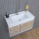 Ver mais imagens de Gabinete Suspenso para Banheiro com Cuba 60cm em MDF Potenza Branco/Berlin