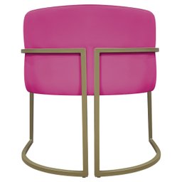Poltrona Decorativa Recepção Luna Corino Base de Ferro Champagne - 8