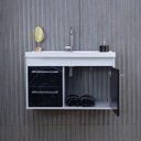 Ver imagem 7 de Gabinete Suspenso para Banheiro com Cuba 60cm em MDF Potenza Branco/Preto