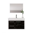 Ver imagem 4 de Gabinete Suspenso para Banheiro com Cuba 60cm em MDF Potenza Branco/Preto