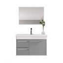 Ver imagem 4 de Gabinete Suspenso para Banheiro com Cuba 60cm em MDF Potenza Branco/Gianduia