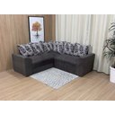 Ver imagem 3 de Sofá Canto Marrom Escuro com Floral 503/33 Belo