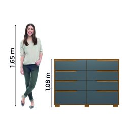 Cômoda Georgia 147cm 8 Gavetas Freijó Cinza Moval - 6