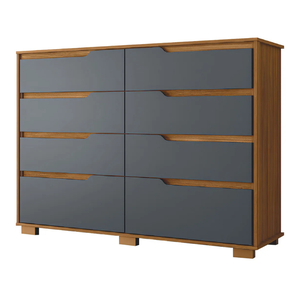 Cômoda Georgia 147cm 8 Gavetas Freijó Cinza Moval