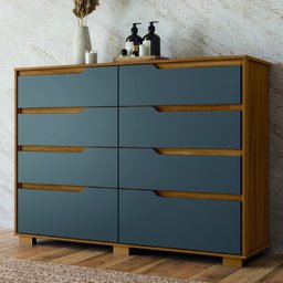 Cômoda Georgia 147cm 8 Gavetas Freijó Cinza Moval - 2